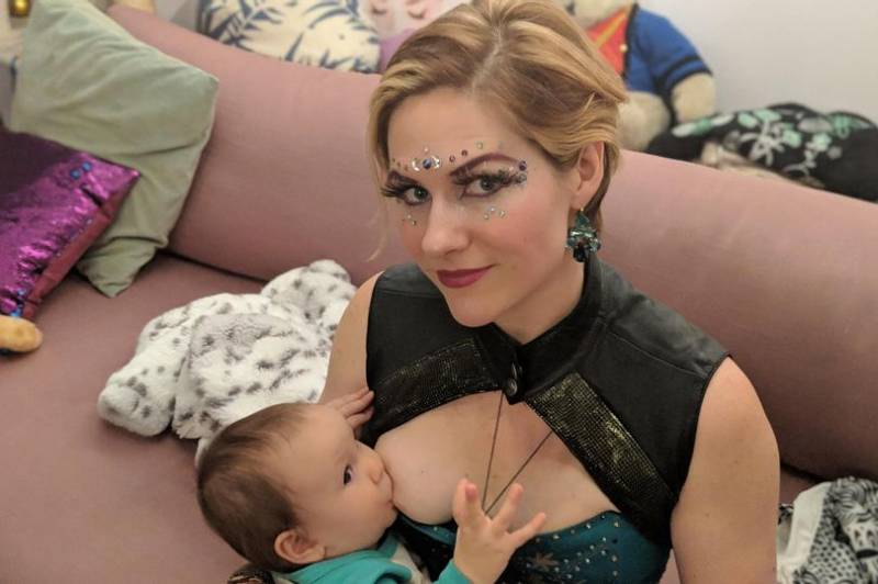 Michelle Palmer, 40 breastfeeding